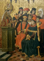 Saint Augustine og Saint Monica i en prædiken af Saint Ambrose
